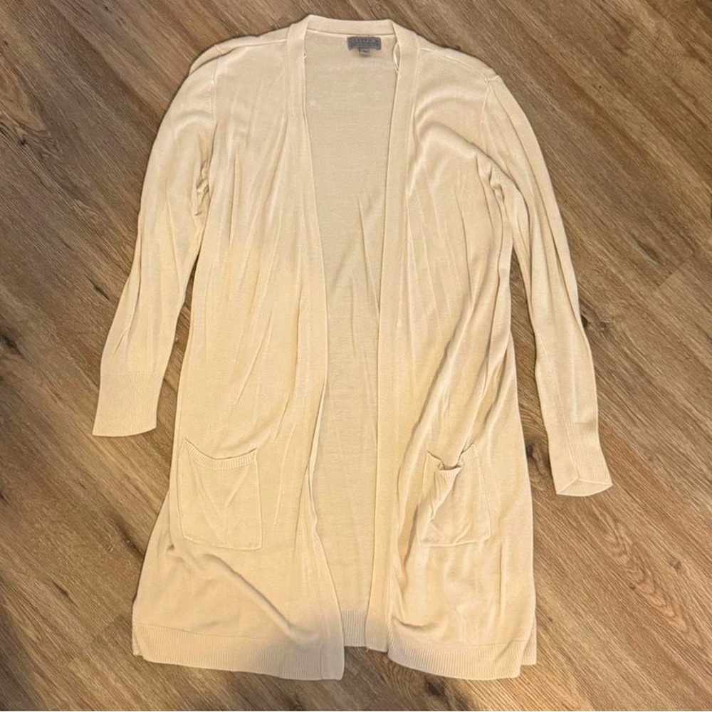 Cream Long Cardigan Sweater